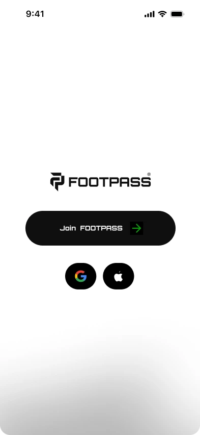 FOOTPASS app screen 1